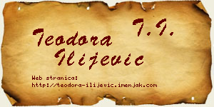 Teodora Ilijević vizit kartica